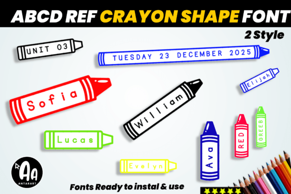Abcd Ref Crayon Shape: A Playful Font for Creative Projects